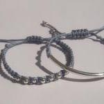 Steel Grey Beaded Friendshi..