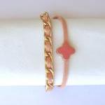 Coral Peach Pastel Double W..